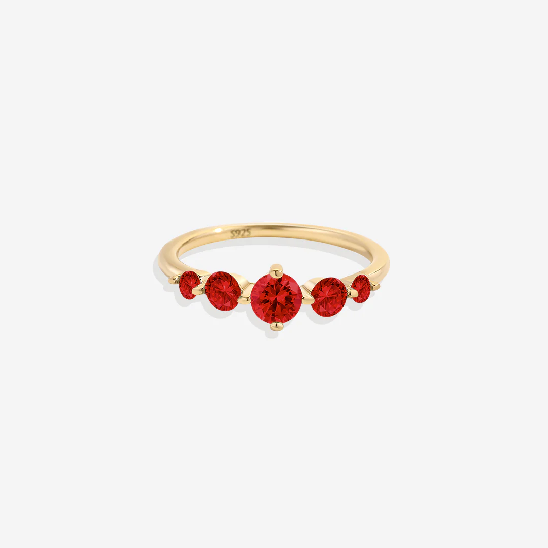 Five Stone Statement Birthstone Ring - Image 3