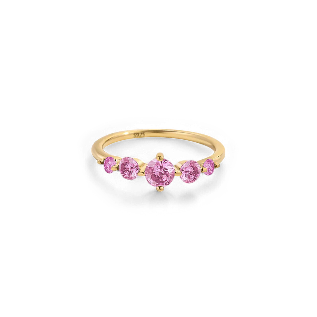 Five Stone Statement Birthstone Ring - Image 41