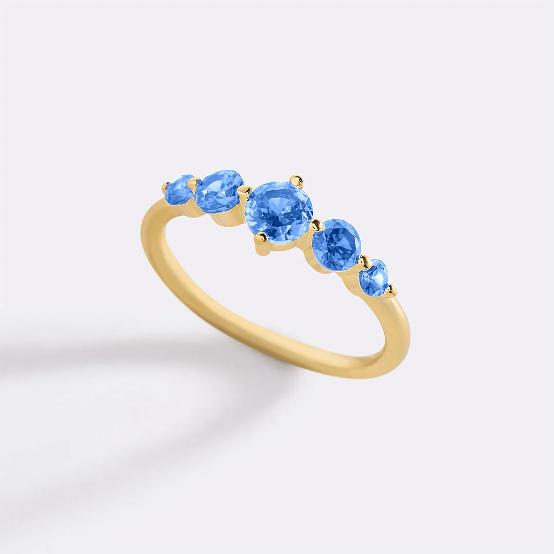 Five Stone Statement Birthstone Ring - Image 49
