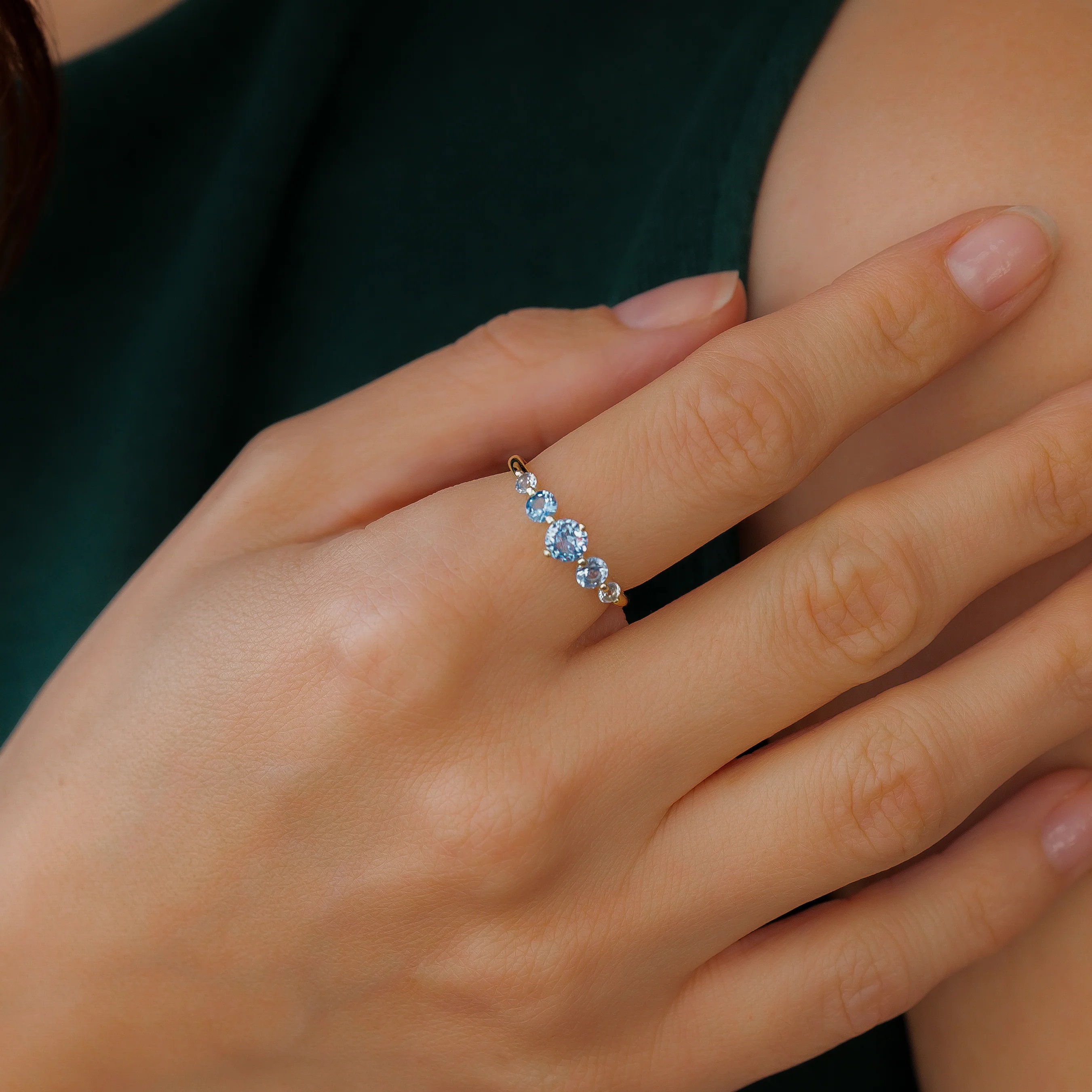 Five Stone Statement Birthstone Ring - Image 5