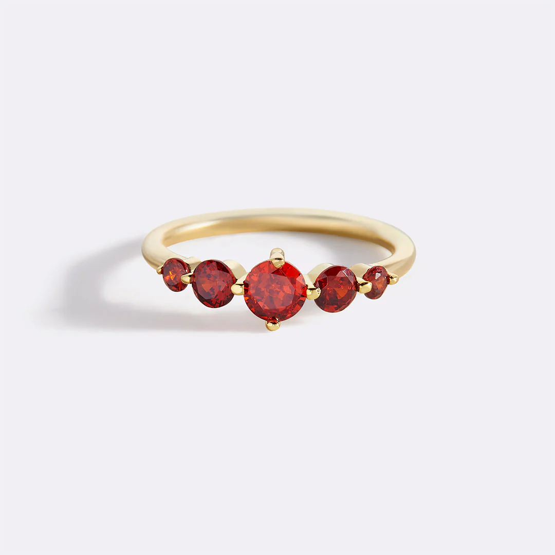 Five Stone Statement Birthstone Ring - Image 54