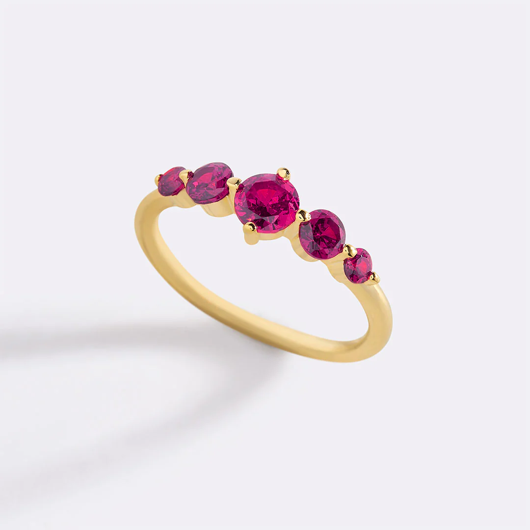 Five Stone Statement Birthstone Ring - Image 55