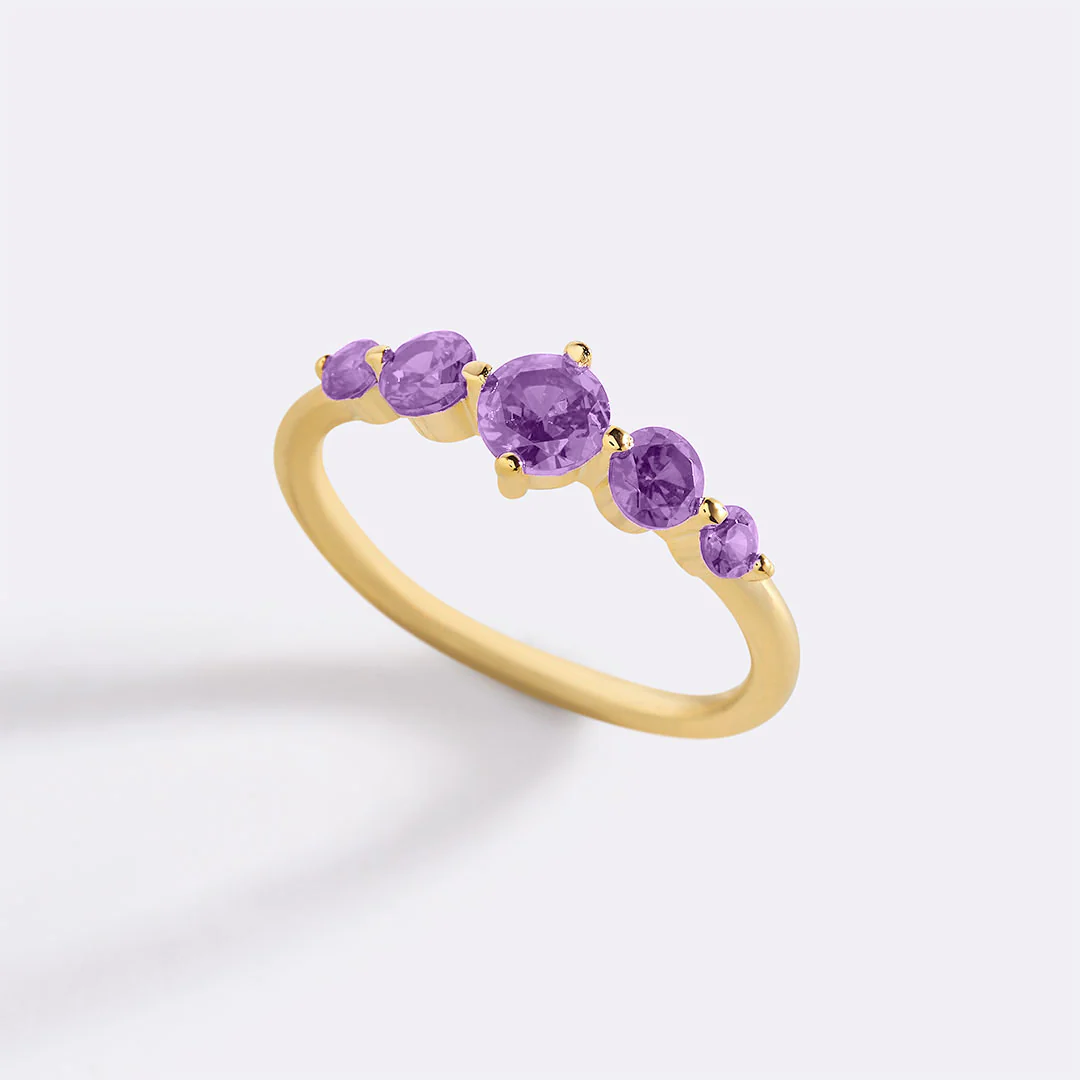 Five Stone Statement Birthstone Ring - Image 57