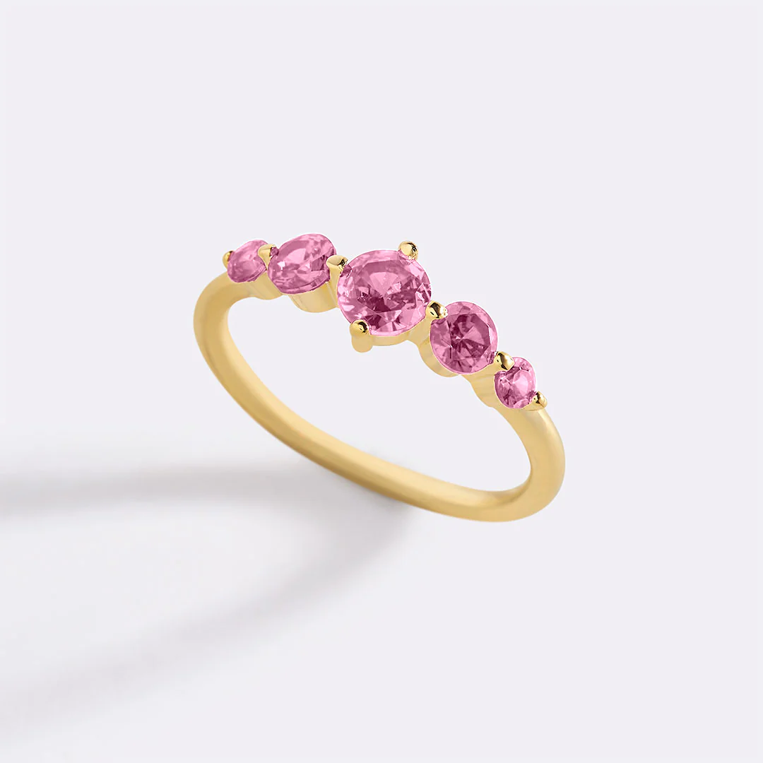 Five Stone Statement Birthstone Ring - Image 65