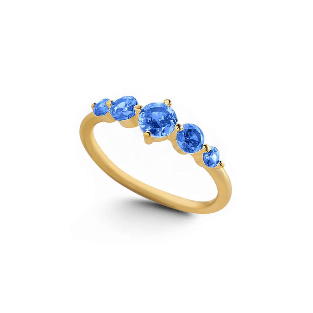 Five Stone Statement Birthstone Ring - Image 9