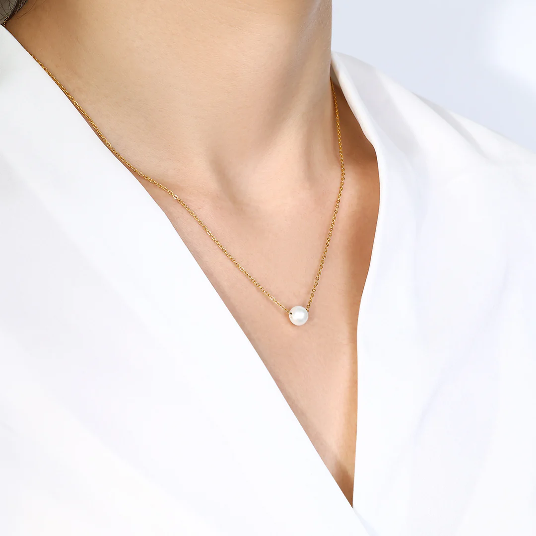 Floating Pearl Necklace - Image 3