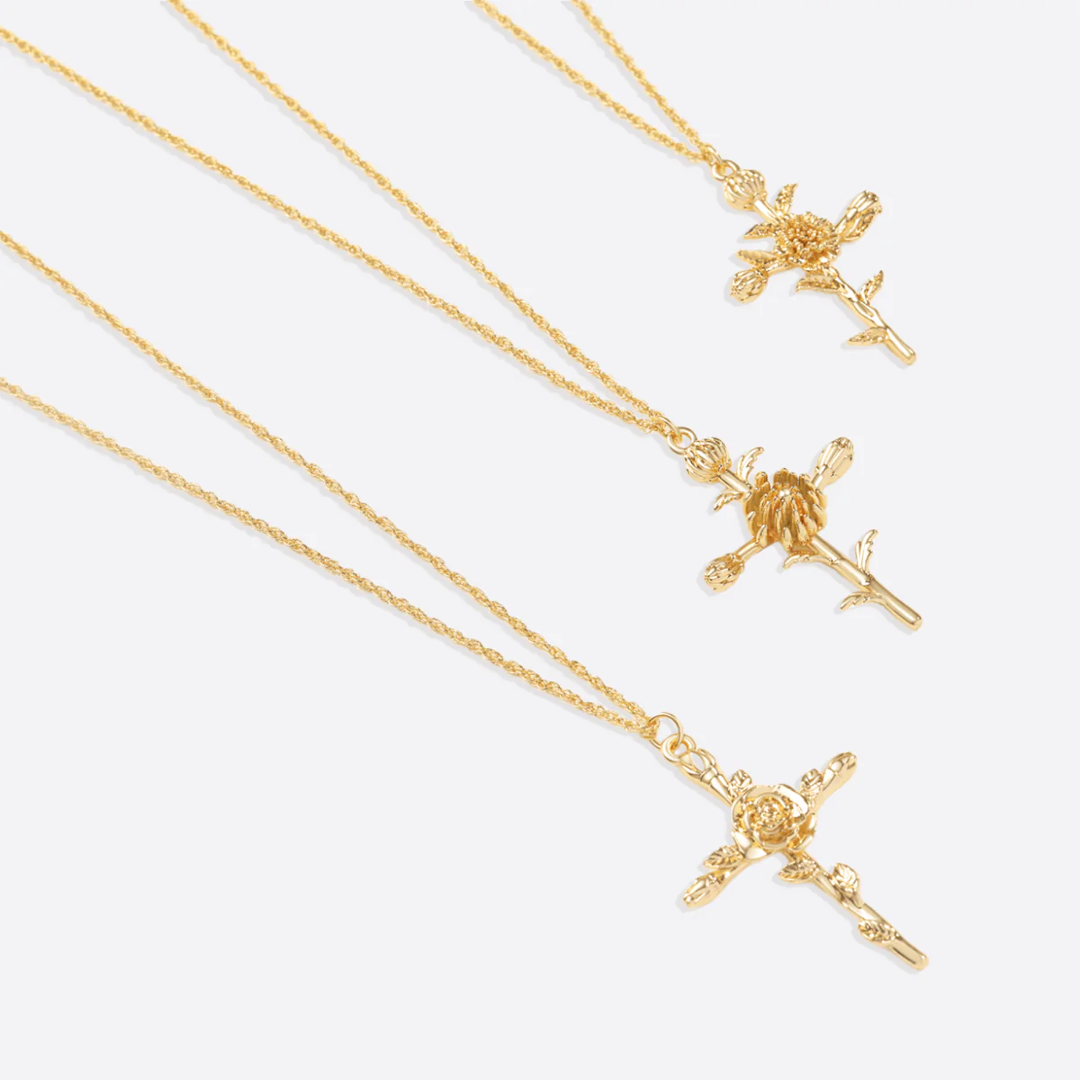 Floral Cross Pendant Necklace - Image 33