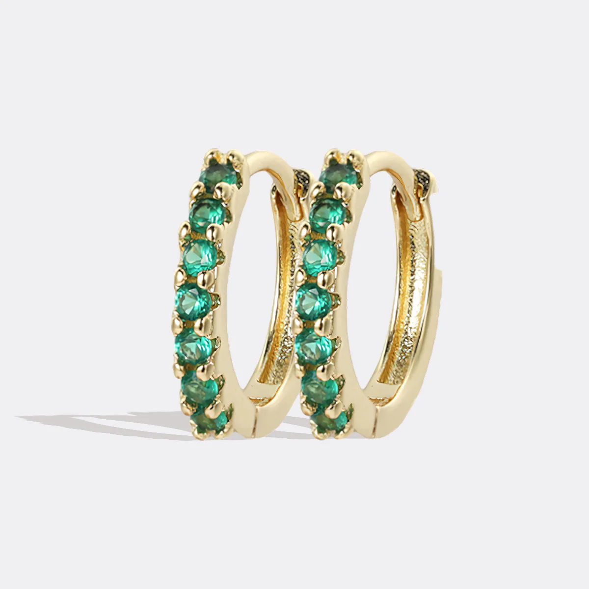 Gemstone Sleeper Huggie Hoop Earrings - Image 20