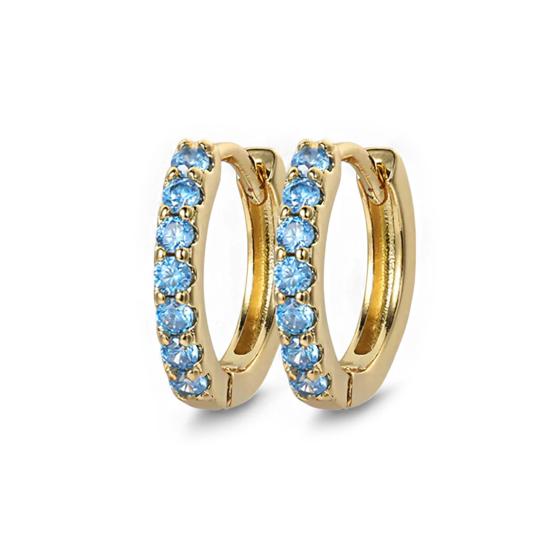 Gemstone Sleeper Huggie Hoop Earrings - Image 30