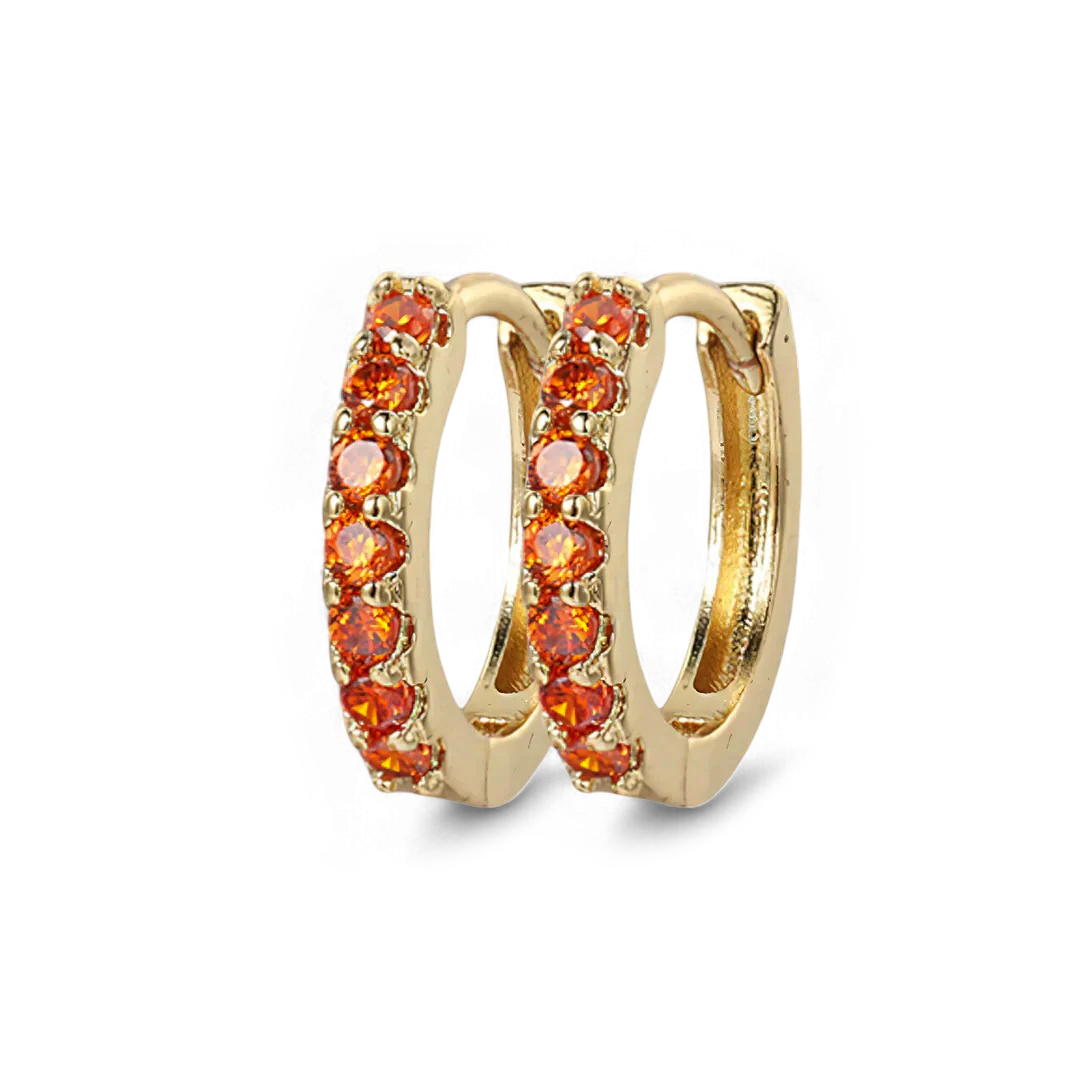 Gemstone Sleeper Huggie Hoop Earrings - Image 34