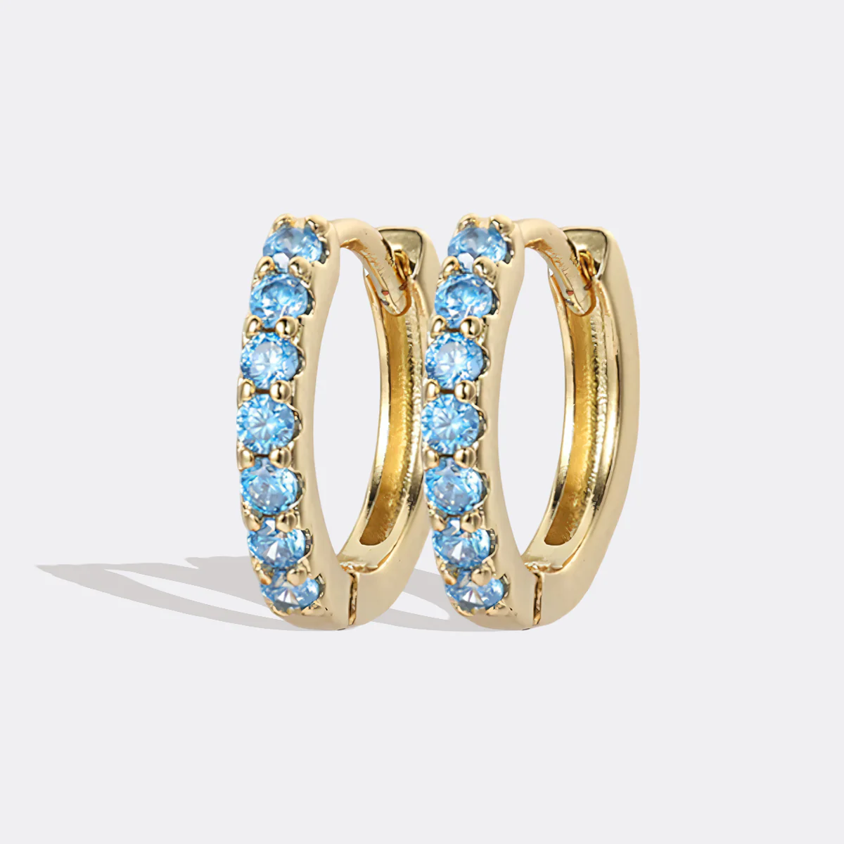 Gemstone Sleeper Huggie Hoop Earrings - Image 5