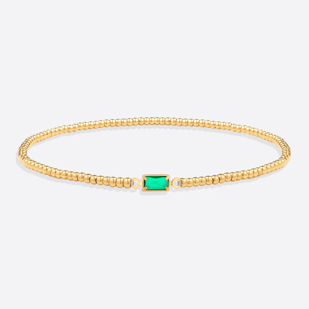 Gold Beaded Birthstone Bracelet - Image 19