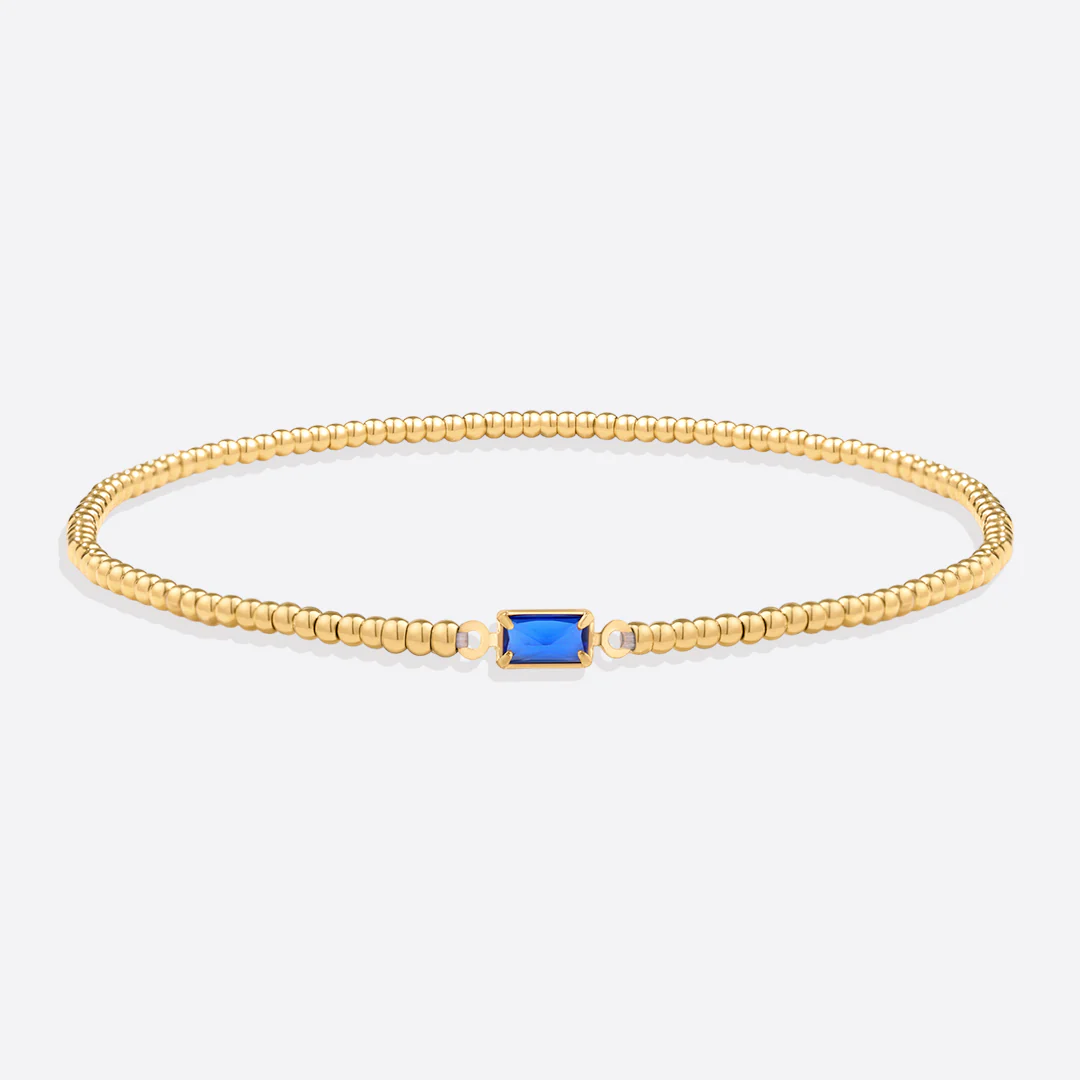 Gold Beaded Birthstone Bracelet - Image 23