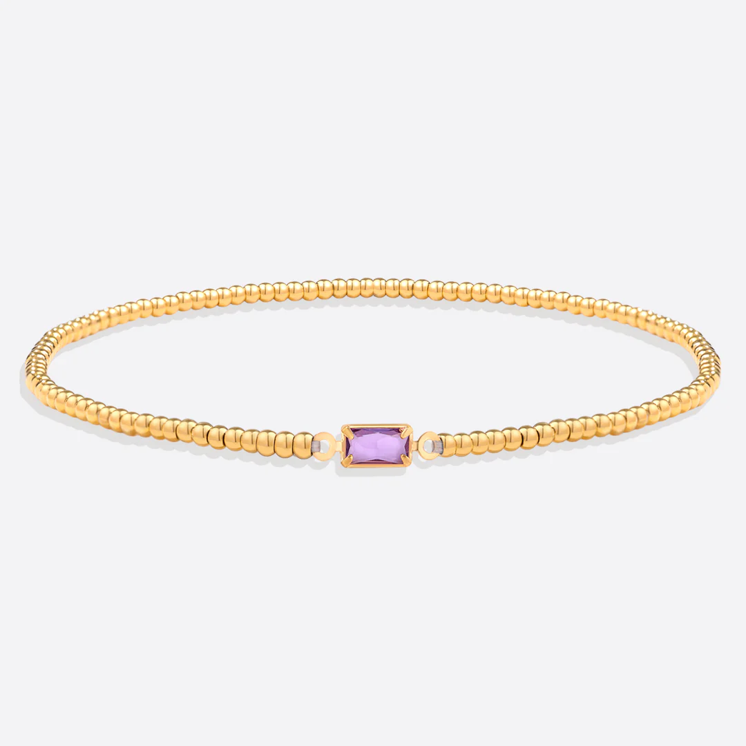 Gold Beaded Birthstone Bracelet - Image 28
