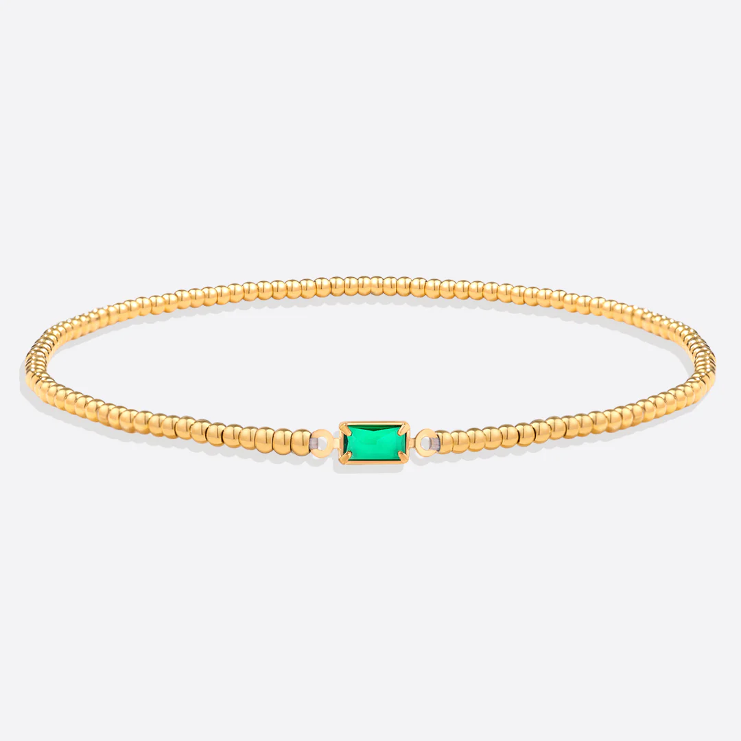 Gold Beaded Birthstone Bracelet - Image 31