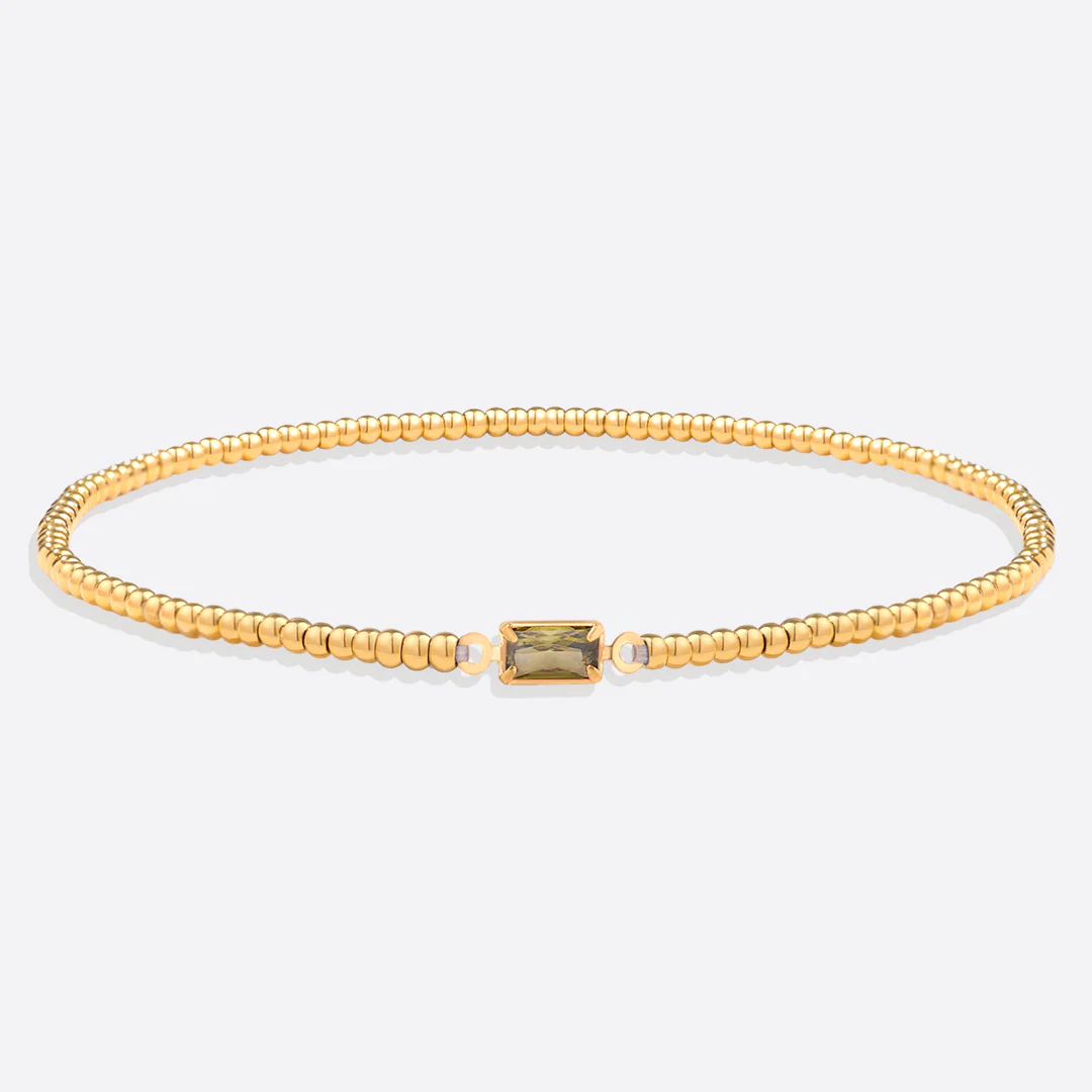 Gold Beaded Birthstone Bracelet - Image 35