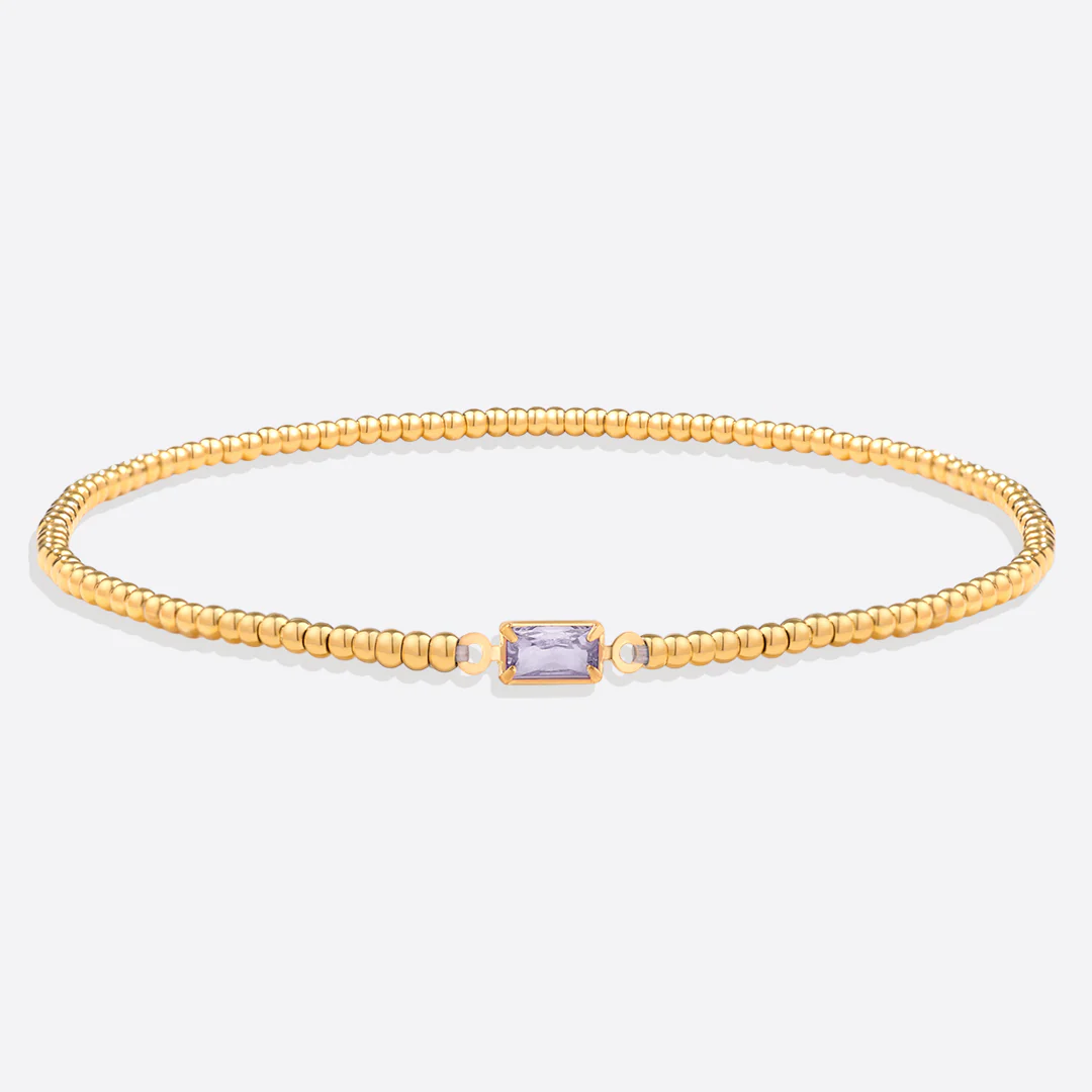 Gold Beaded Birthstone Bracelet - Image 40