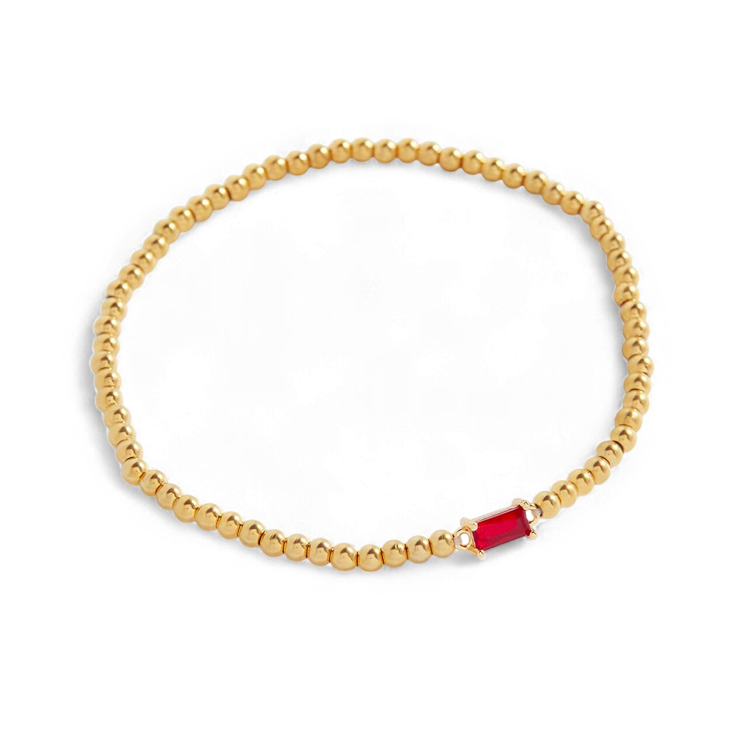 Gold Beaded Birthstone Bracelet - Image 69