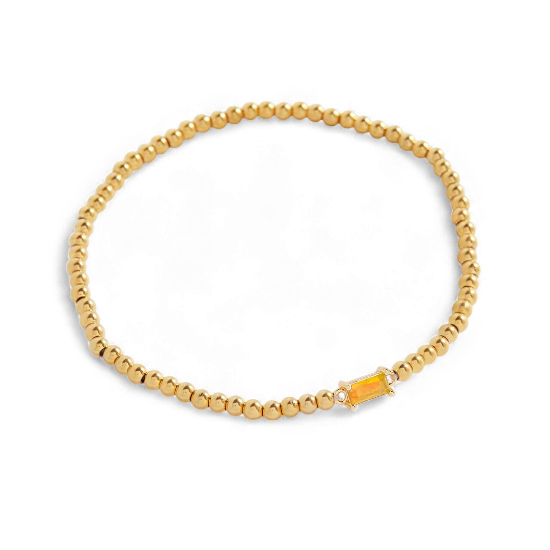 Gold Beaded Birthstone Bracelet - Image 74