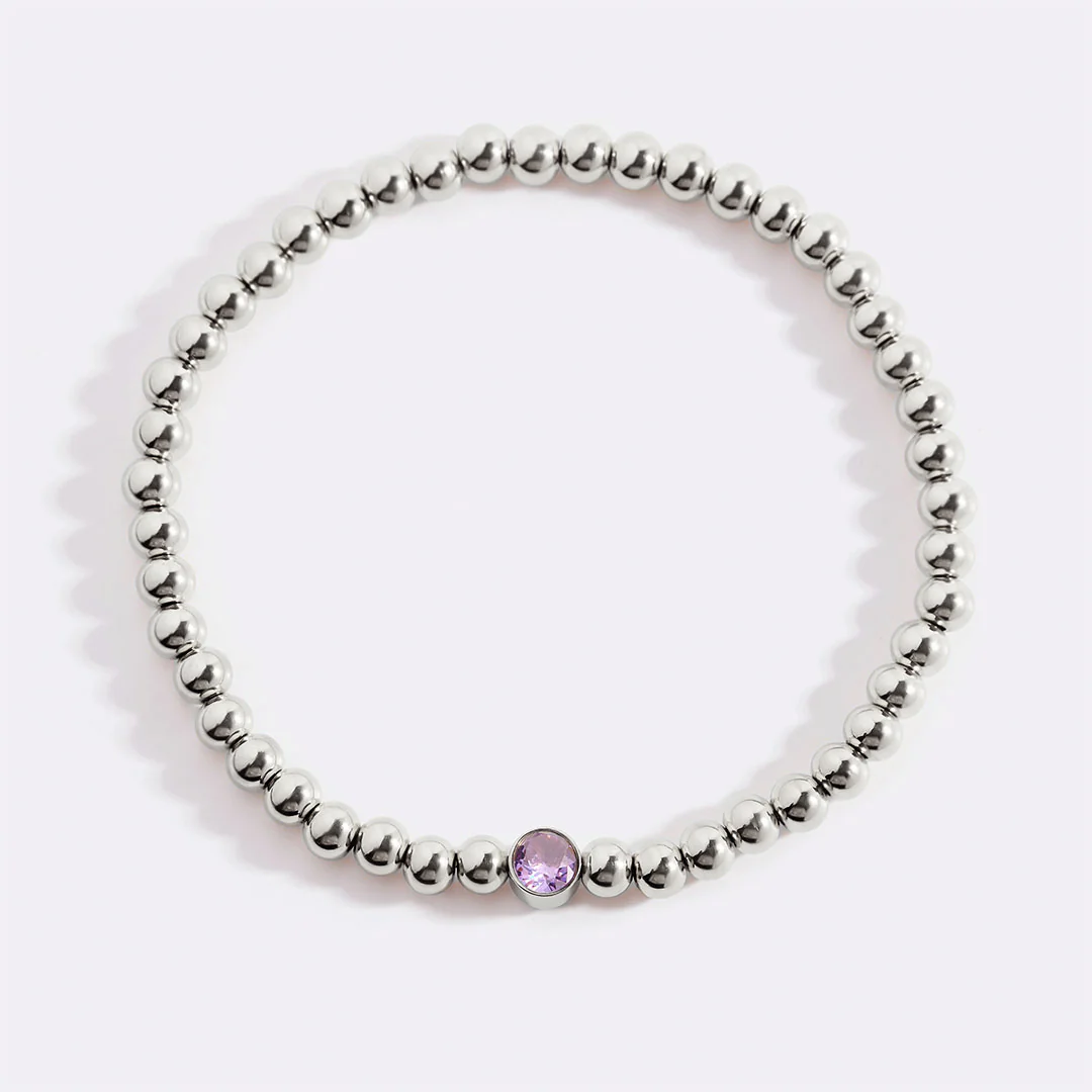 Gold Beaded Bubble Birthstone Bracelet - Image 108
