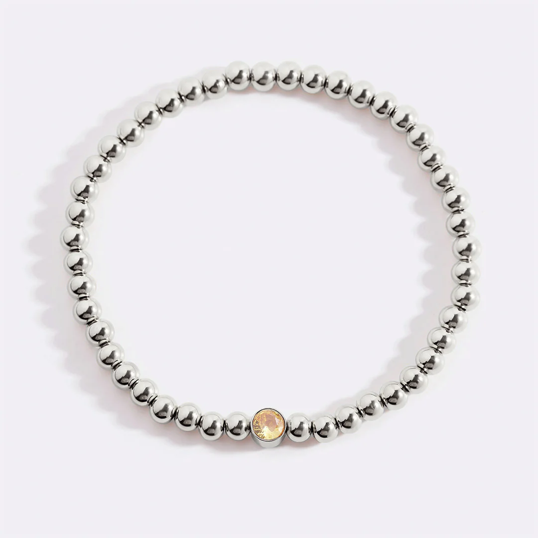 Gold Beaded Bubble Birthstone Bracelet - Image 113