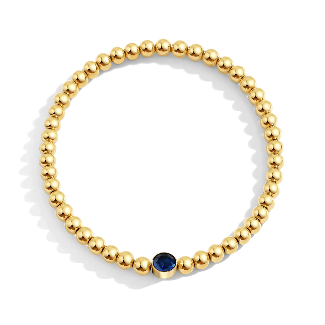 Gold Beaded Bubble Birthstone Bracelet - Image 17