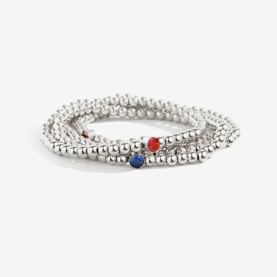 Gold Beaded Bubble Birthstone Bracelet - Image 23