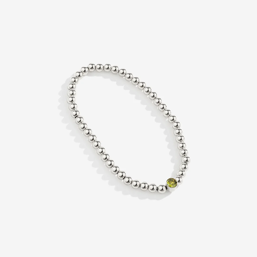 Gold Beaded Bubble Birthstone Bracelet - Image 25