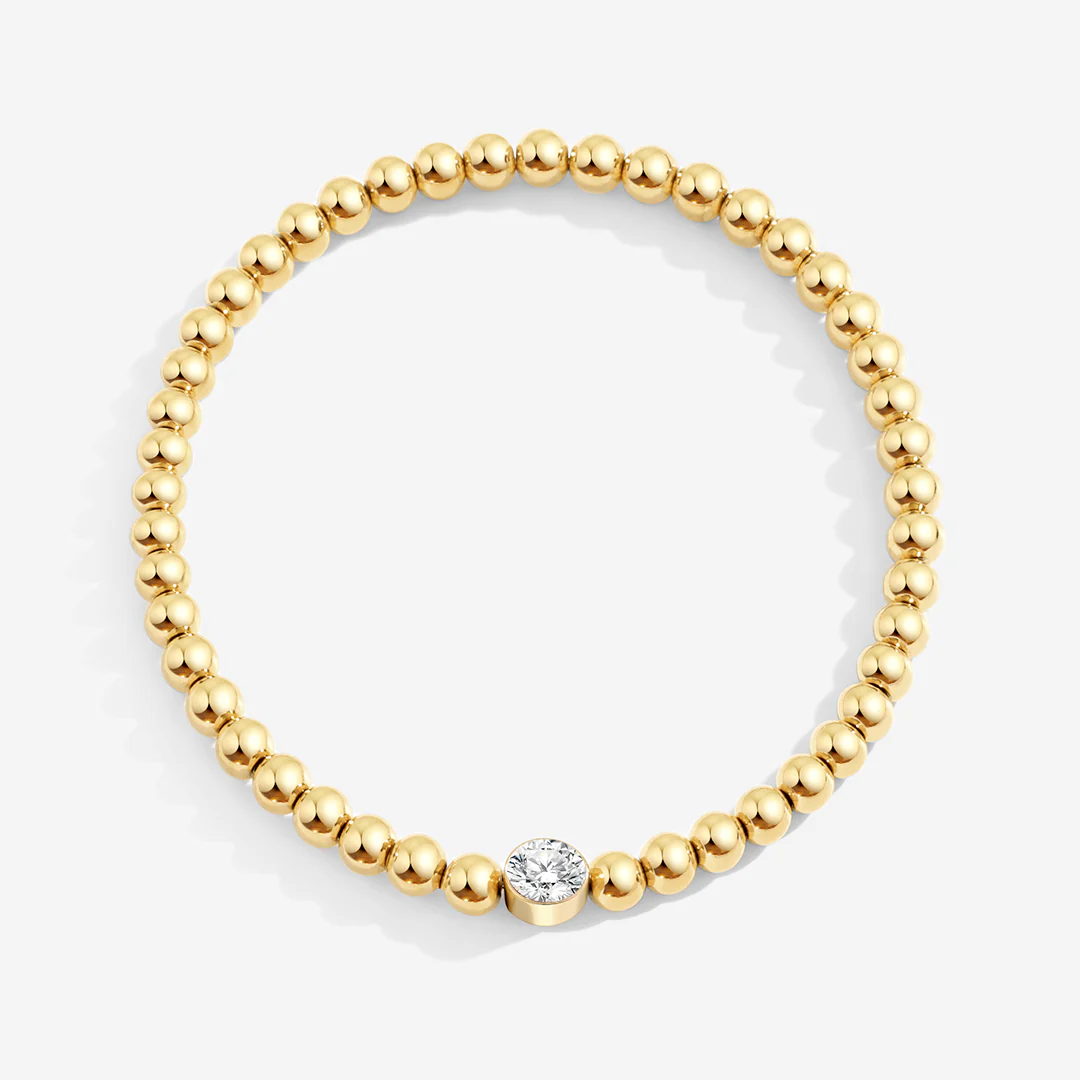 Gold Beaded Bubble Birthstone Bracelet - Image 42