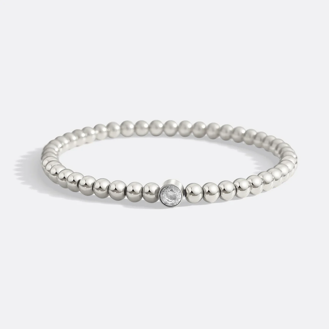 Gold Beaded Bubble Birthstone Bracelet - Image 62