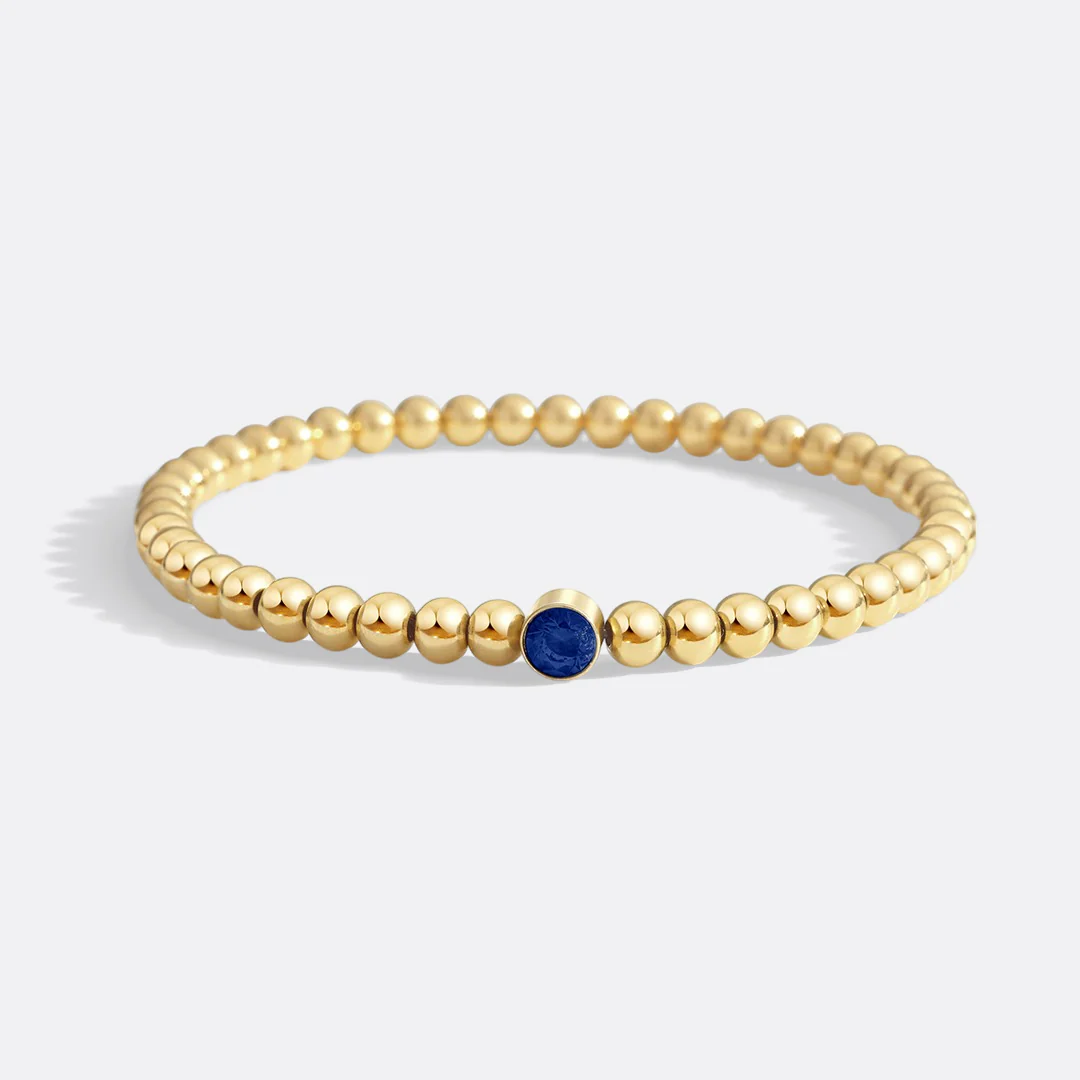 Gold Beaded Bubble Birthstone Bracelet - Image 63