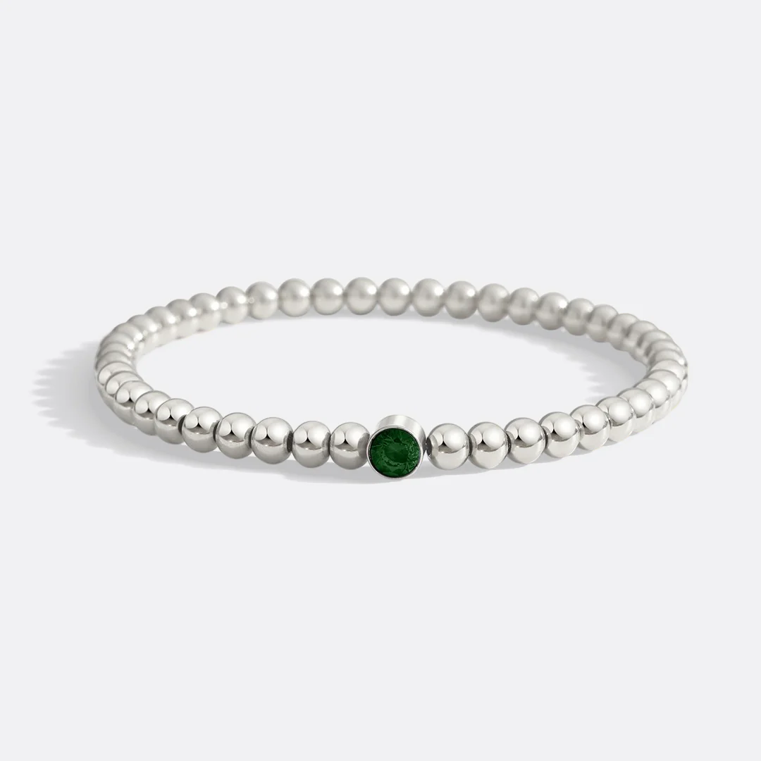 Gold Beaded Bubble Birthstone Bracelet - Image 66