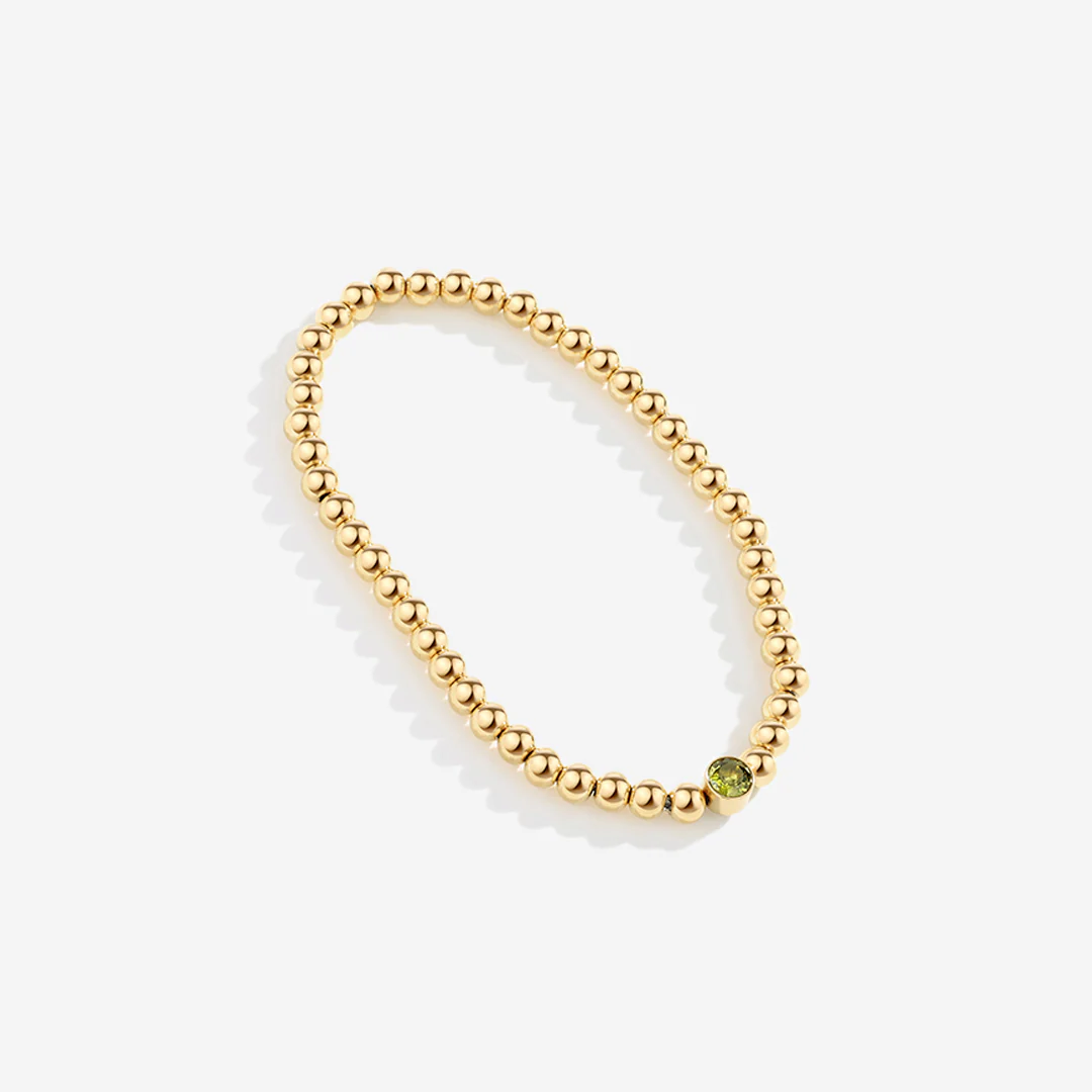 Gold Beaded Bubble Birthstone Bracelet - Image 8