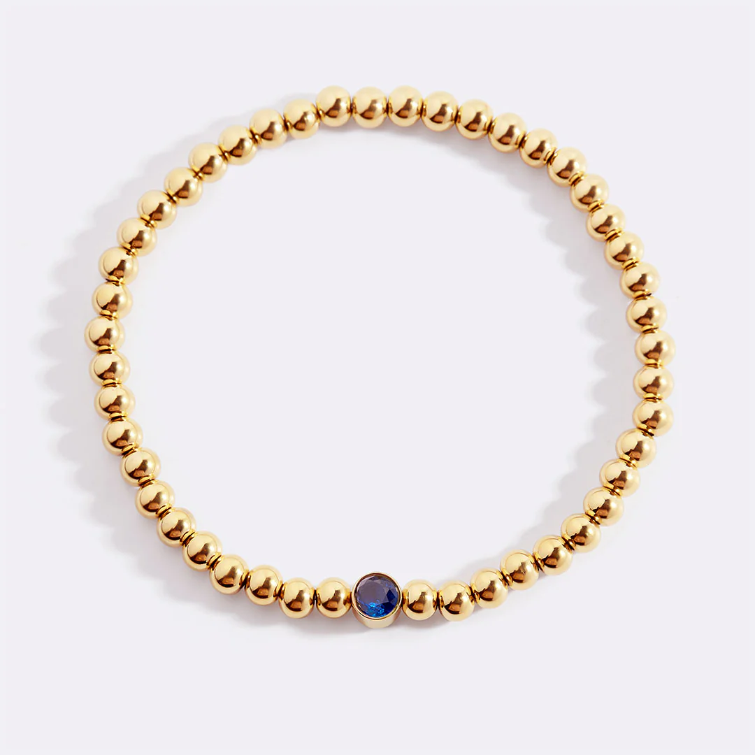 Gold Beaded Bubble Birthstone Bracelet - Image 96