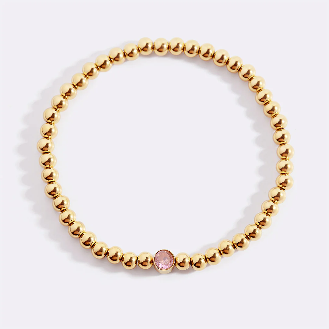 Gold Beaded Bubble Birthstone Bracelet - Image 98