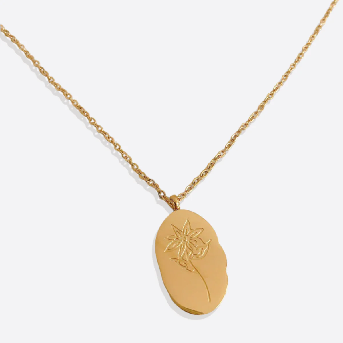 Gold Birth Flower Pendant Necklace - Image 30