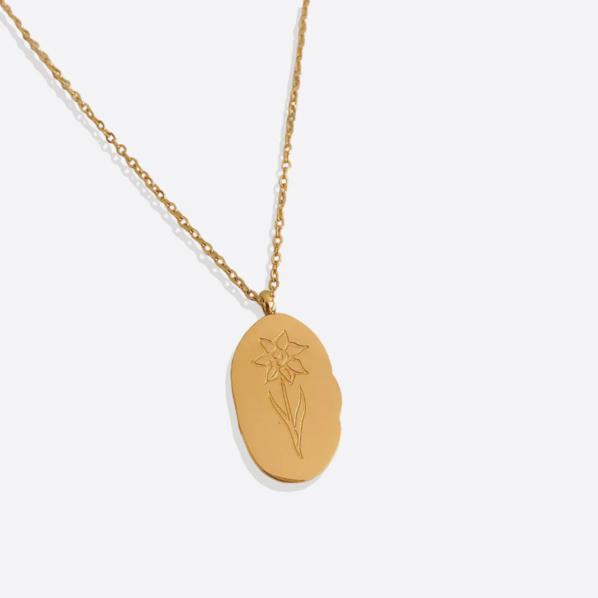 Gold Birth Flower Pendant Necklace - Image 33