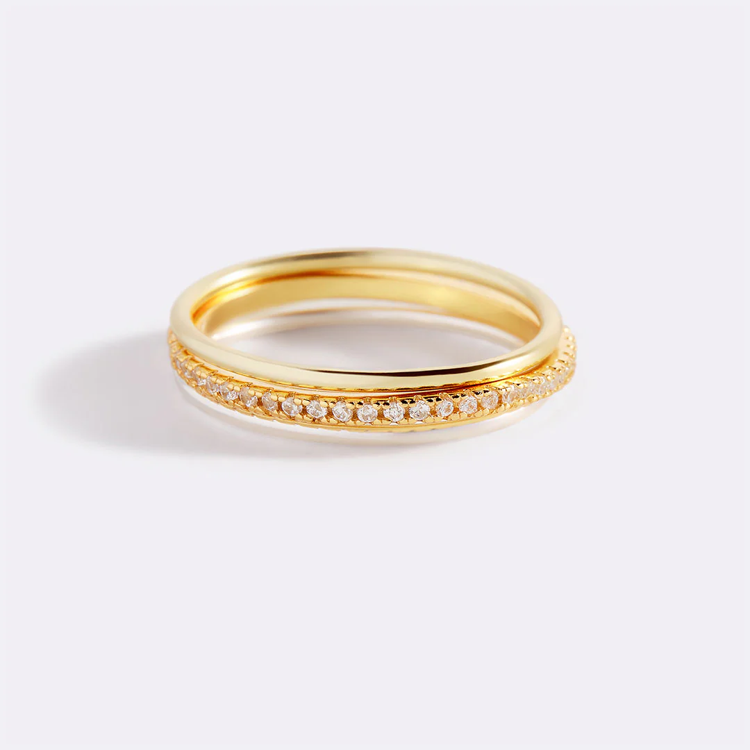 Gold and Silver Stacking Ring Set - Image 12
