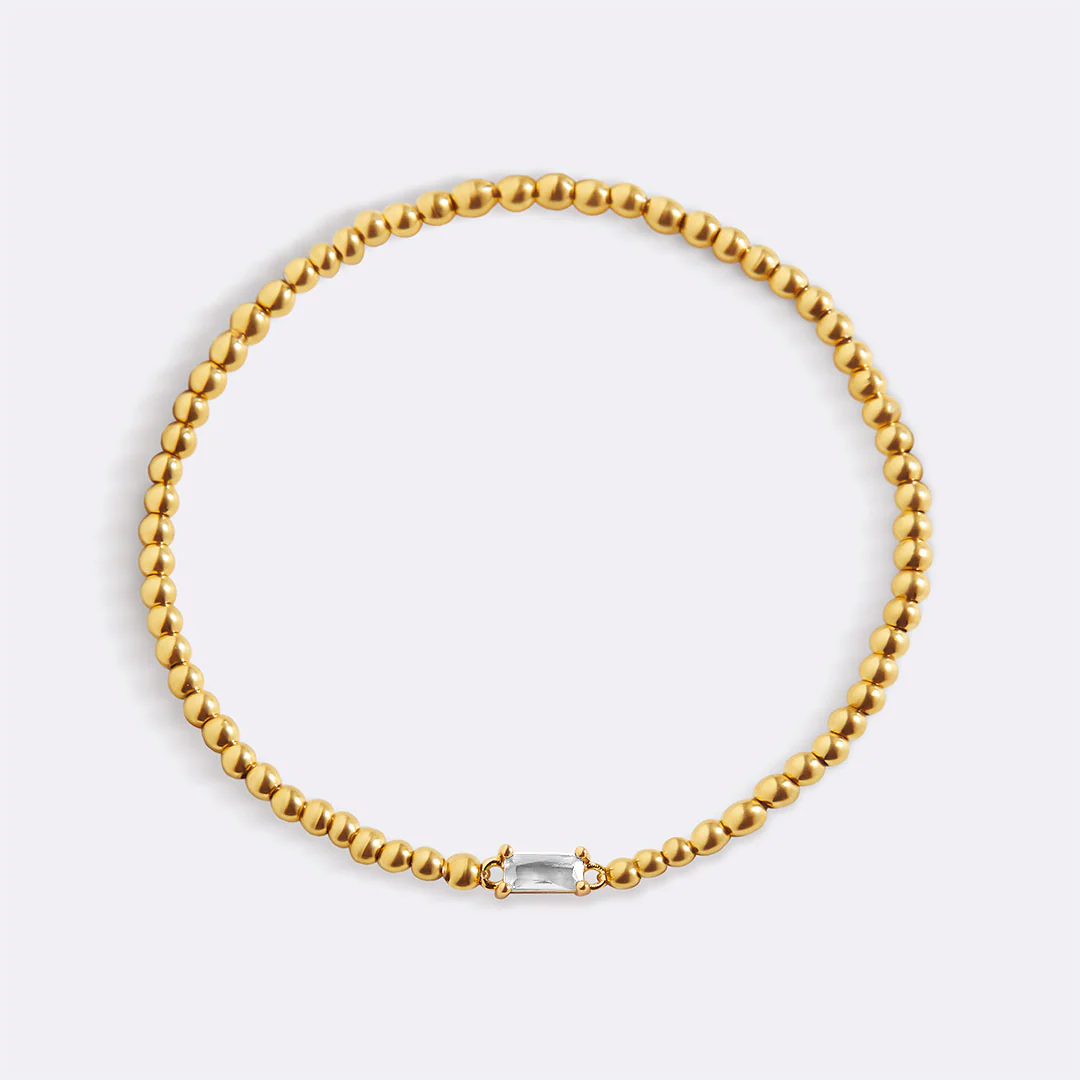 Gold Beaded Birthstone Bracelet - Image 10