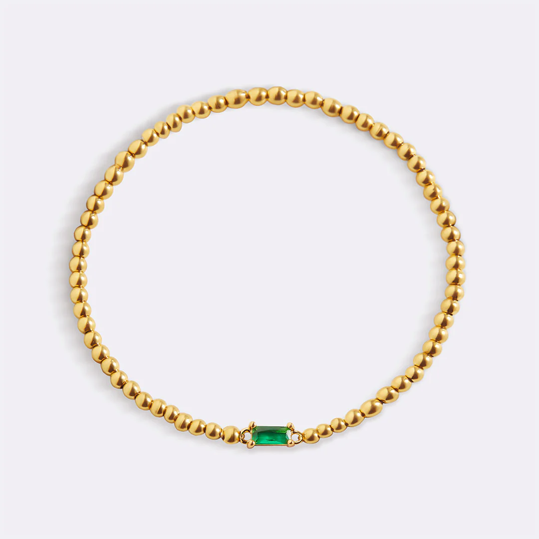 Gold Beaded Birthstone Bracelet - Image 12