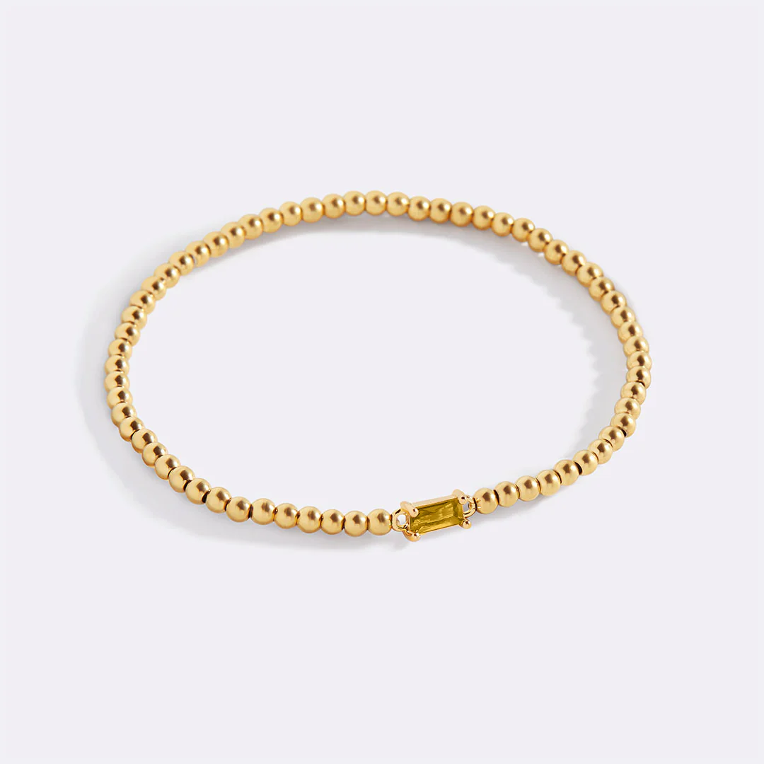 Gold Beaded Birthstone Bracelet - Image 25