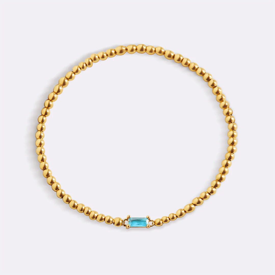 Gold Beaded Birthstone Bracelet - Image 26