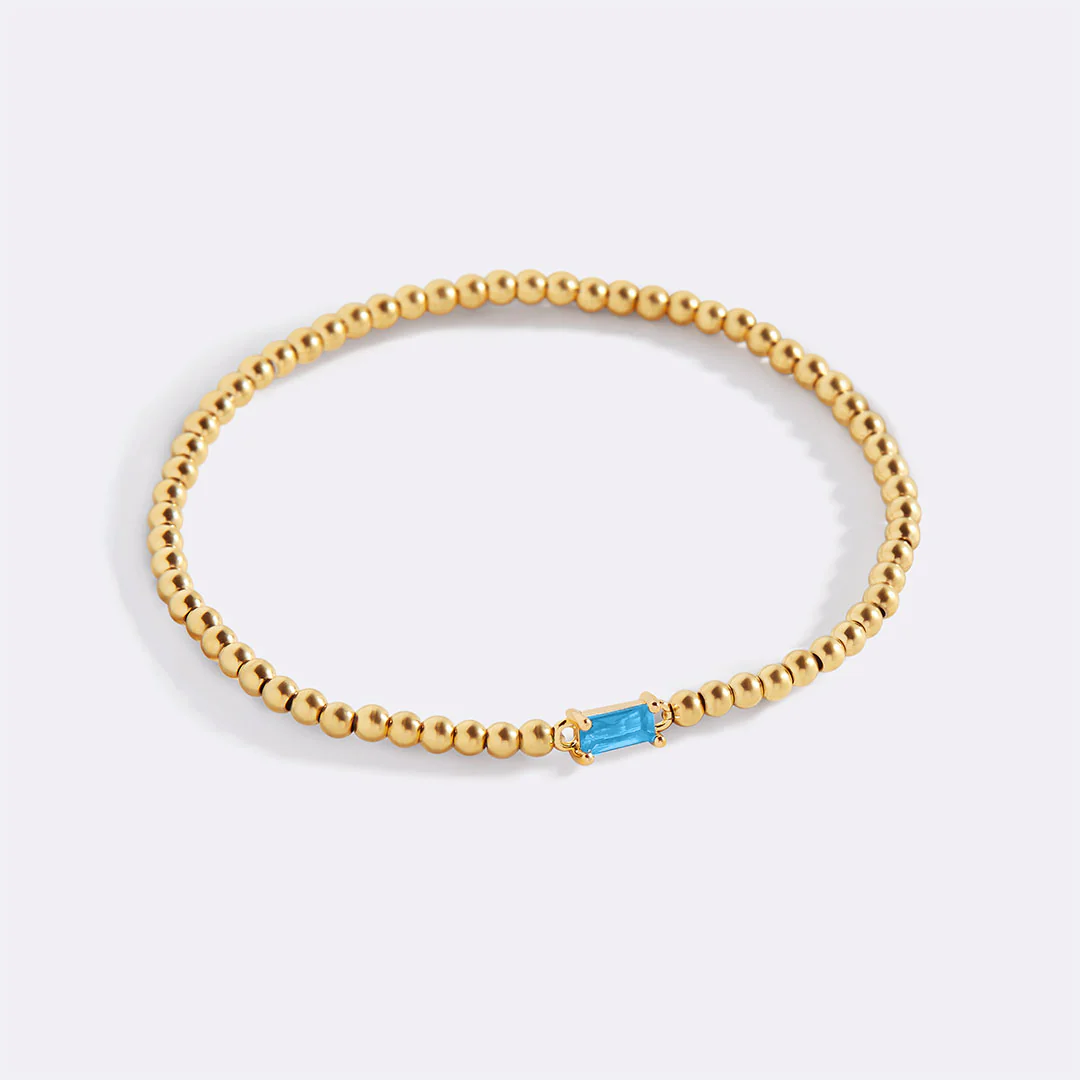 Gold Beaded Birthstone Bracelet - Image 27