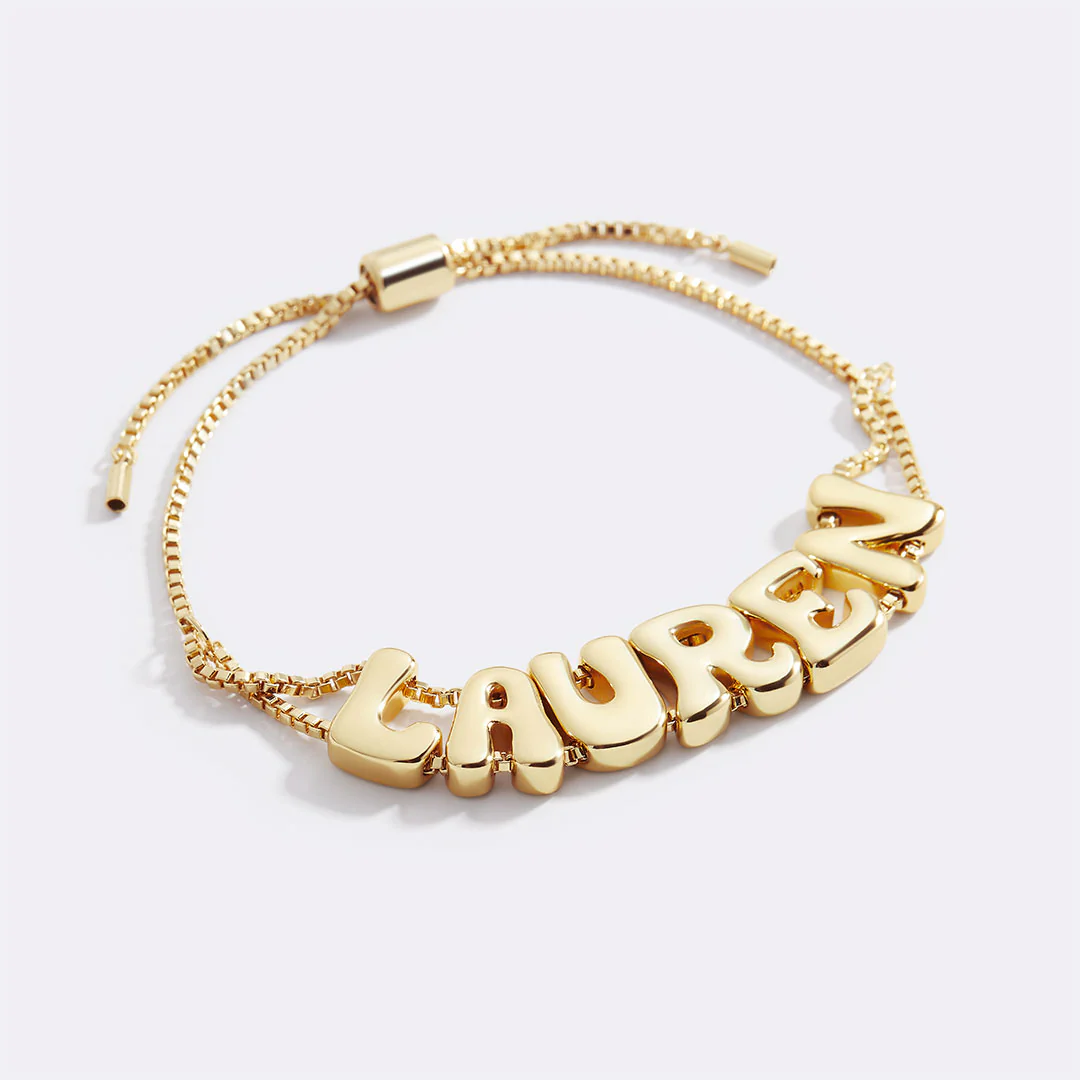Groovy Adjustable Chain Name Bracelet - Image 6