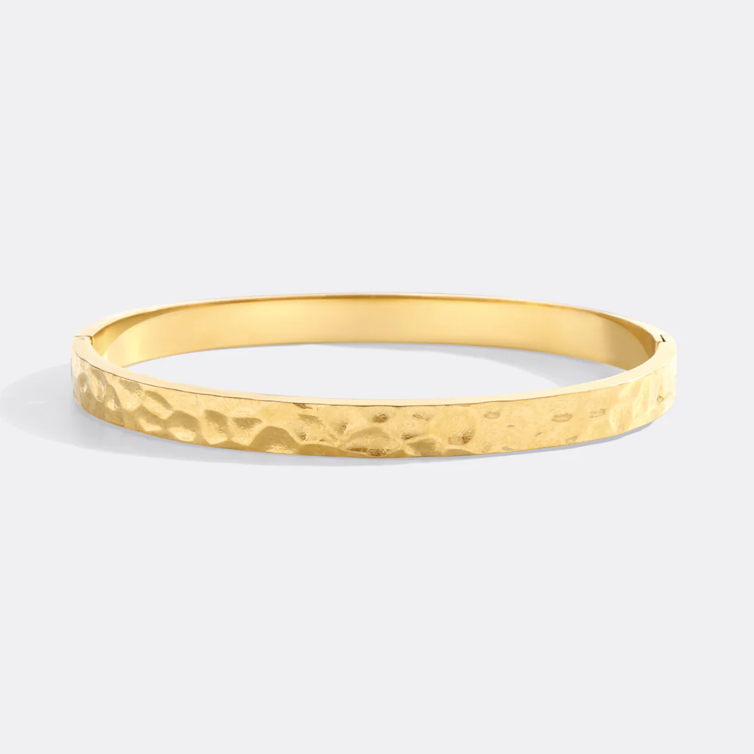 Hammered Gold Cuff Bracelet - Image 2