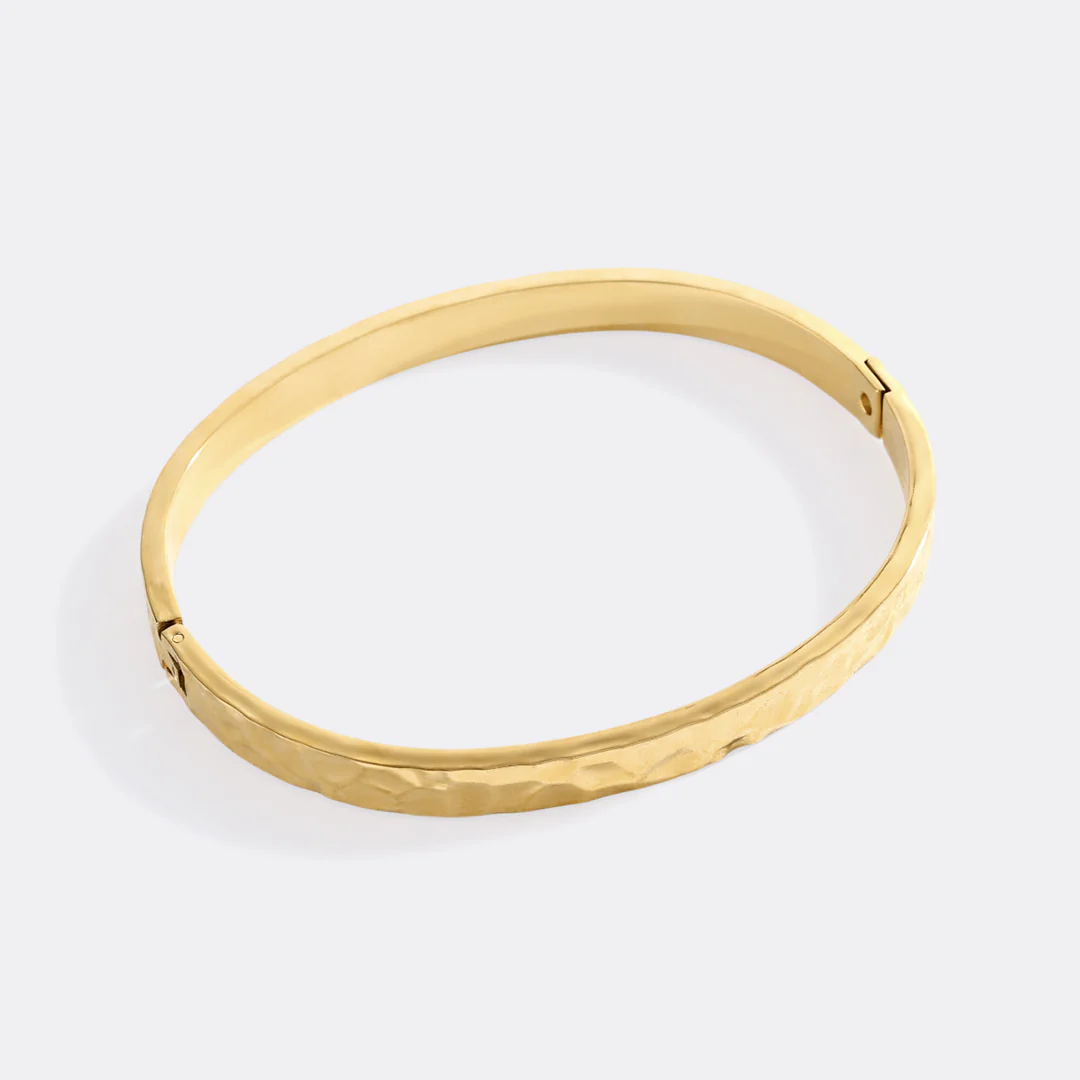 Hammered Gold Cuff Bracelet - Image 3
