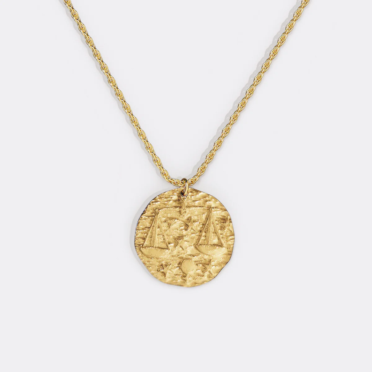 Hammered Gold Zodiac Pendant Necklace - Image 12