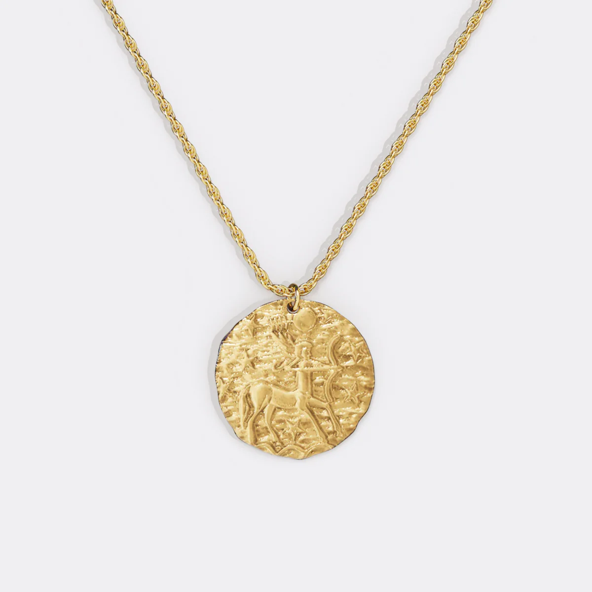 Hammered Gold Zodiac Pendant Necklace - Image 14
