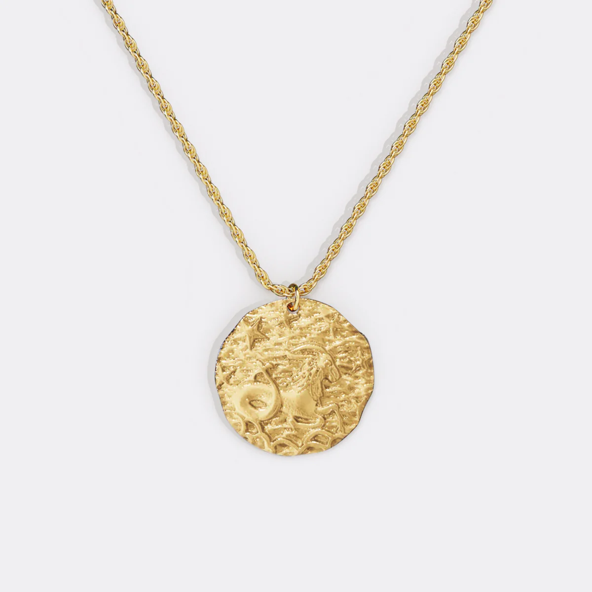 Hammered Gold Zodiac Pendant Necklace - Image 9