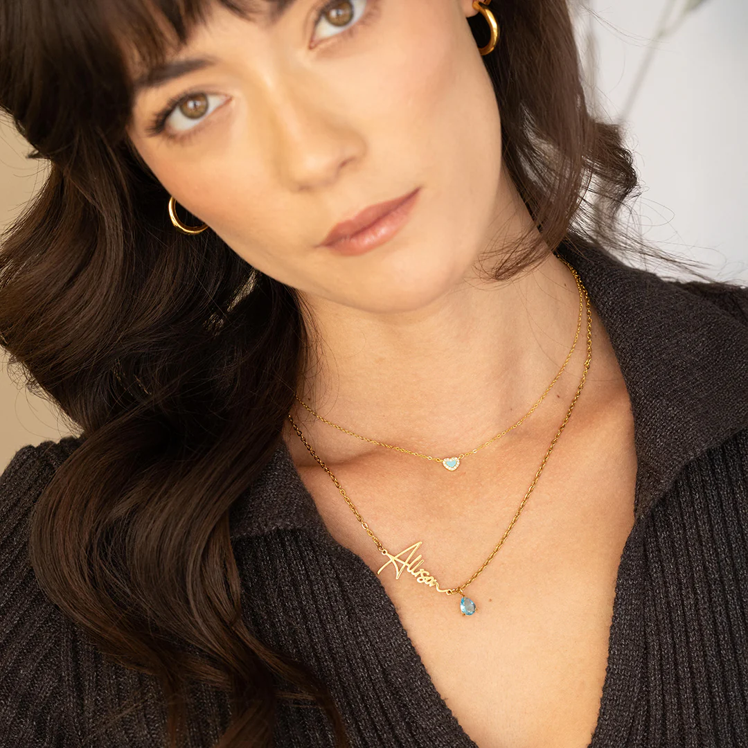 Handmade Birthstone Name Necklace - Image 115